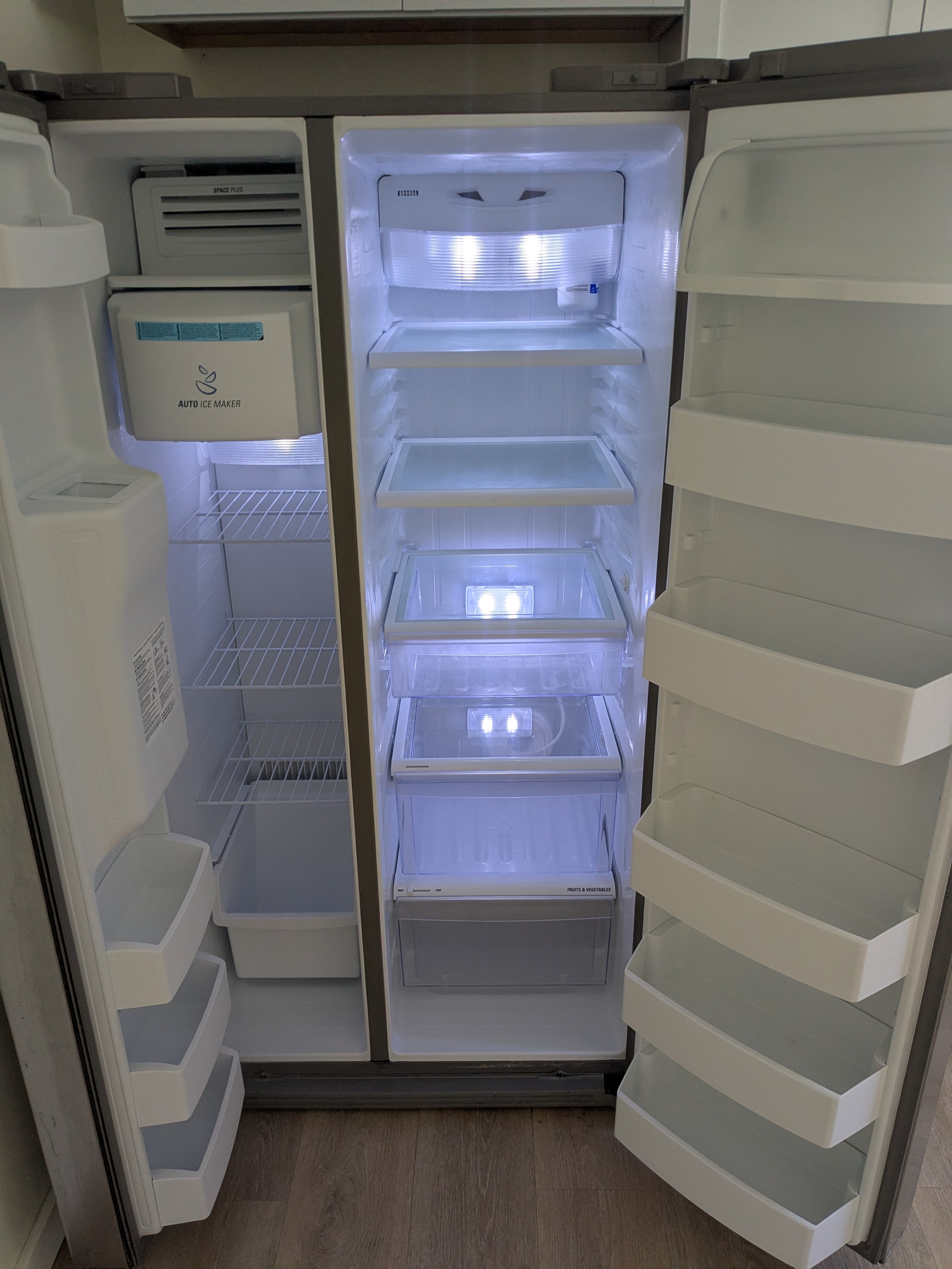 Spotless refrigerator interior